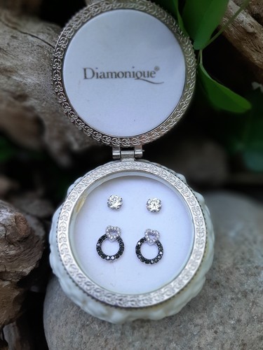 14k diamonique pairs cz - diamonique,