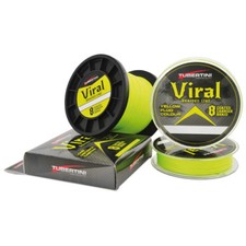 TRECCIATO VIRAL BRAIDED LINE PE 24 LB TUBERTINI 0,14 MM 8 CAPI YELLO FLUO 150 MT
