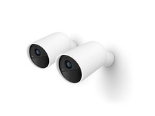 Philips Hue Telecamera di sicurezza wireless a batteria (confezione da 2). Scatola danneggiata. Prezzo consigliato $309