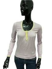 Fred Perry Donna Taglia S Maglione Cotone Sweater Pullover Maglietta Logo Maglia