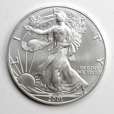 USA 1 One Dollar Liberty Oncia 2001 - Argento Silver