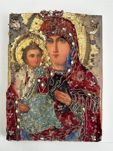 Vergine maria cristo icona - e,