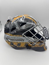 Maschera casco portiere Marc Andre Fleury firmata Pittsburgh Penguins taglia intera certificato di autenticità