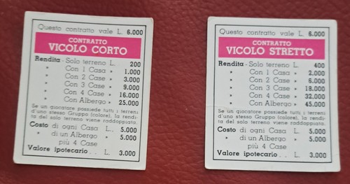 Carte monopoli lire vintage - carte,