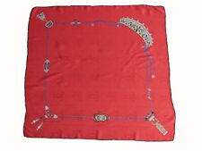 Foulard quadrato vintage in seta rossa Cartier