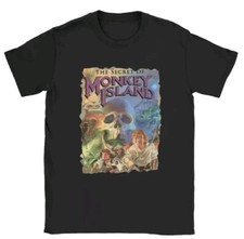 THE SECRET MONKEY ISLAND T-SHIRT UOMO RETRO GAMING MAGLIETTA MAN VINTAGE