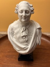 Sèvres Riproduzione Francese Porcellana Bisque Busto di Luigi XVI Stand Ha Sm Chip