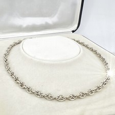 Collana da donna in argento 925 girocollo catena vintage collier a simil torchon