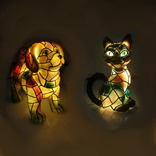 Lampada a led  a forma di gatto in materiale plastico luce notturna 15 cm circa