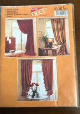 Cartamodello Burda Deco 3 tende drappegiate con Embrase  1606 vintage