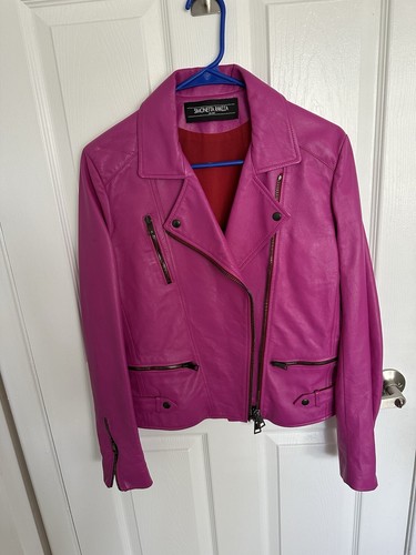 Giacca pelle rosa simonetta - giacca,