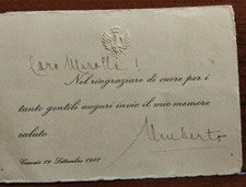 1951 AUTOGRAFO UMBERTO II DI SAVOIA DA ESILIO CASCOIS PORTOGALLO