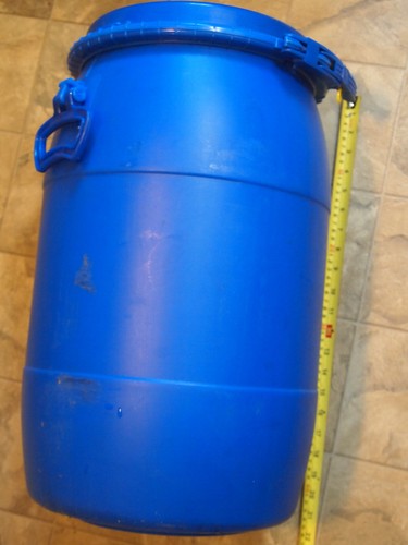 Blue plastic barrel gallon - barrel, 10
