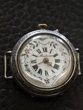 Antico Orologio Da Tasca Modificato A Suo Tempo Da Polso In Argento Funzionante 