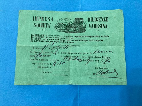 Biglietto diligenze società - diligenze,