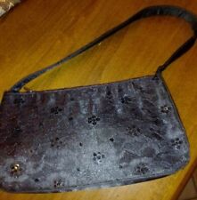 BORSETTA A MANO NERA PIZZO E PERLINE USATO COME NUOVO