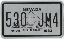 ADESIVO STICKER TARGA AUTO USA  ANNI 80 CM 15x9 NEVADA