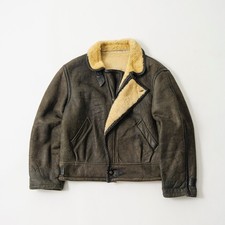 Giacca da volo vintage anni 80 in pelle di shearling marrone / Made in Italy / taglia media