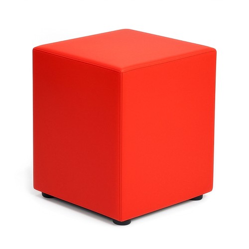 Cubo seduta ecopelle rosso