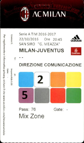 Biglietto stadio milan - biglietto,