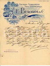1901 MILANO Stabilimento tipo-litografico E. BERARDI Lettera commerciale