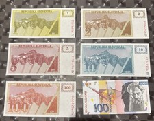 Lotto di 6 Banconote SLOVENIA