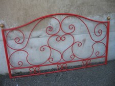 TESTATA LETTO FERRO LACCATA ROSSA - MATRIMONIALE - LAVORAZIONE ARTIGIANALE 1950