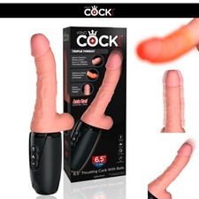 King Cock Plus 6.5“ Thrusting with Balls Realistic Vibratore con calore a spinta