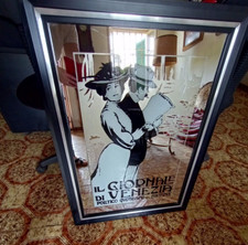 Bellissimo grande specchio pubblicitario Il Giornale di Venezia