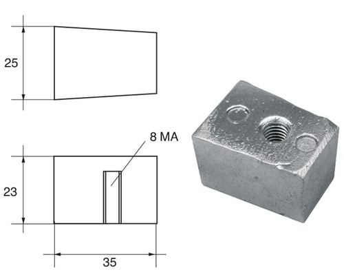 Anodo piede cubo non - anodo,