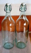 Coppia bottiglioni vetro bottiglie 2 litri tappo ermetico contenitori vino acqua