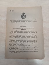 DECRETO REGNO D'ITALIA CUSTONACI SAN VITO MONTE SAN GIULIANO TRAPANI 1892