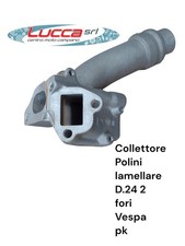 2150210 Collettore Doppia Aspirazione Lamellare Polini D.24 2 Fori Vespa PK