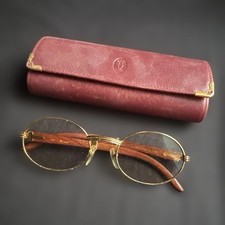Occhiali Cartier Giverny Wood Temple 140b full rim vintage con custodia usati