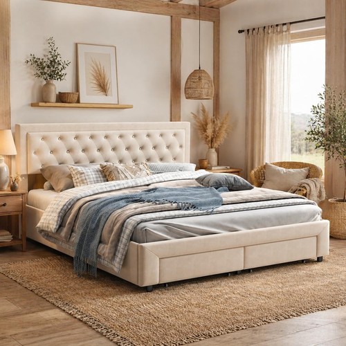 Letto cassone imbottito - a,