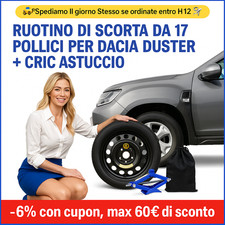 Ruotino di Scorta da 17 Pollici per Dacia Duster + Cric Astuccio 135/80R17 dot25