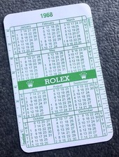 ROLEX 1968 1969 GREEN CALENDAR