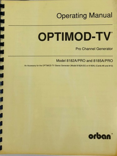 Manuale orban optimod - manuale,