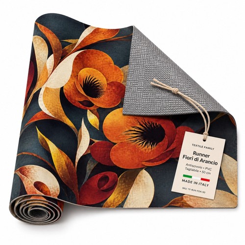 Runner cucina fiori arancio - cucina,