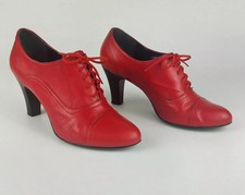 Sacha London Scarpe Donna Rosse Pelle Tacco Oxford Vintage Eleganti Usate Ottime