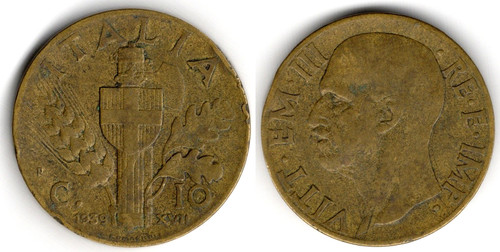 Italia centesimi 1939 - 10,