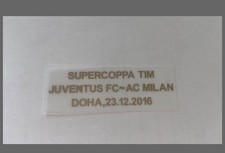 Toppa patch Supercoppa  Juventus Milan  Doha 23.12.2016 Calcio