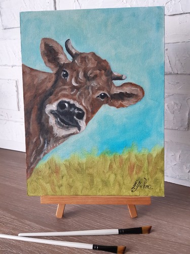 Quadro mucca fattoria arte