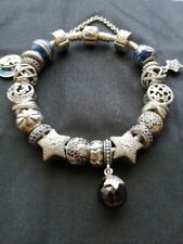 BRACCIALE ORIGINALE PANDORA COMPLETO 21 CHARMS DISTANZIATORI PENDENTI FUORI CAT.