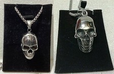 COLLANA CIONDOLO ACCIAIO TESCHIO SKULL NECKLACE MODA 