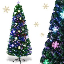 RELAX4LIFE Albero di Natale Artificiale 180cm con Luci in Fibre Ottiche e