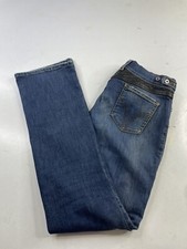 Vintage Y2K D&G Dolce & Gabbana Low Slim Boot Jeans Leather Accents Womens 32