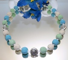Collana catenina lava blu