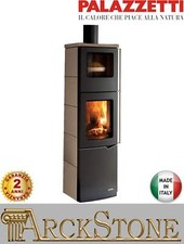 Stufa Legna Aria Naturale Casa Palazzetti Eva S Forno 9 kW Ceramica Caffellatte