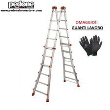 Scala in alluminio telescopica GIERRE Peppina AL060 6+6 gradini + OMAGGIO GUANTI